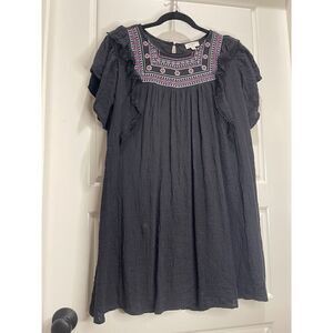 Umgee black embroidered short dress size M